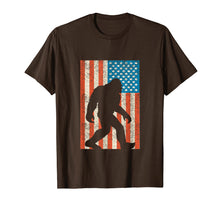Load image into Gallery viewer, Bigfoot Sasquatch I Believe Tshirt with USA Distressed Flag
