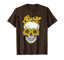Load image into Gallery viewer, Skull sunflower floral flowers t shirt cute gift idea
