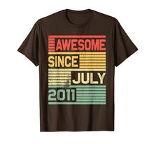 Load image into Gallery viewer, Awesome Since July 2011 Shirt Vintage 8th Birthday Gift Kid
