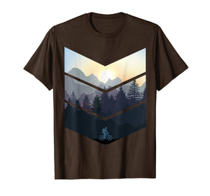 Chevron Herringbone Style Mountain Bike Nature Lover Tee