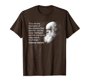 Charles Darwin Portrait quote Evolution Atheist t shirt
