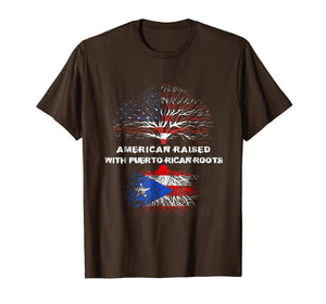 American Raised with Puerto Rican Roots USA Flag T-Shirt