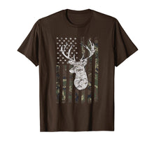 Load image into Gallery viewer, Camouflage American Flag Deer Hunting T-shirt
