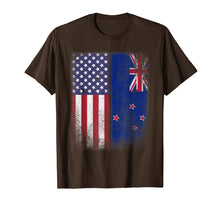 Load image into Gallery viewer, Kiwi American Flag T-shirt New Zealand Usa America Pride
