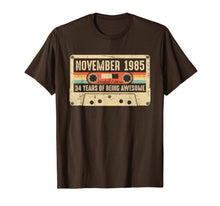 Load image into Gallery viewer, Vintage November 1985 34th birthday Gift Retro Cassette Tape T-Shirt
