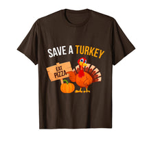 Load image into Gallery viewer, Save A Turkey Eat Pizza Funny Thanksgiving Turkey Pizza T-Shirt
