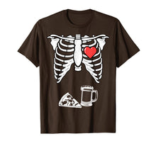 Load image into Gallery viewer, Skeleton Pregnancy Pizza Beer Shirt Xray Halloween Soon Dad
