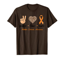Load image into Gallery viewer, Peace Love Cure Ribbon Multiple Sclerosis Awareness Costume T-Shirt-2464346
