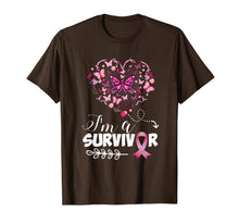Load image into Gallery viewer, I'm a survivor heart pink ribbon breast cancer awareness T-Shirt
