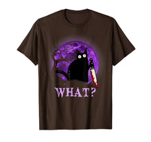 Load image into Gallery viewer, What Murderous Cat Holding Knife Funny Halloween Costume T-Shirt
