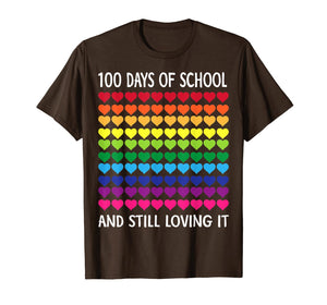 Heart Love 100 Days Of School Shirt Teacher Boy Girl Gift T-Shirt-472547