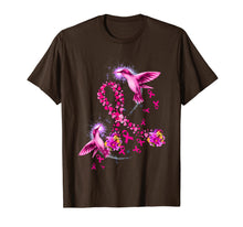 Load image into Gallery viewer, Hummingbird Flower Pink Ribbon Breast Cancer Awareness T-Shirt
