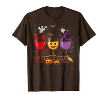 Load image into Gallery viewer, Three Glasses Of Wines Shirt Funny Halloween Wine Lover T-Shirt

