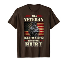 Load image into Gallery viewer, Distressed I Am A Veteran I Can Fix Stupid - Veterans Day T-Shirt
