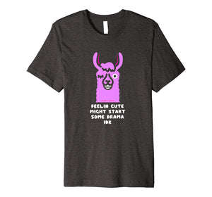 Feeling Cute Might Start Some Drama IDK Llama Shirt