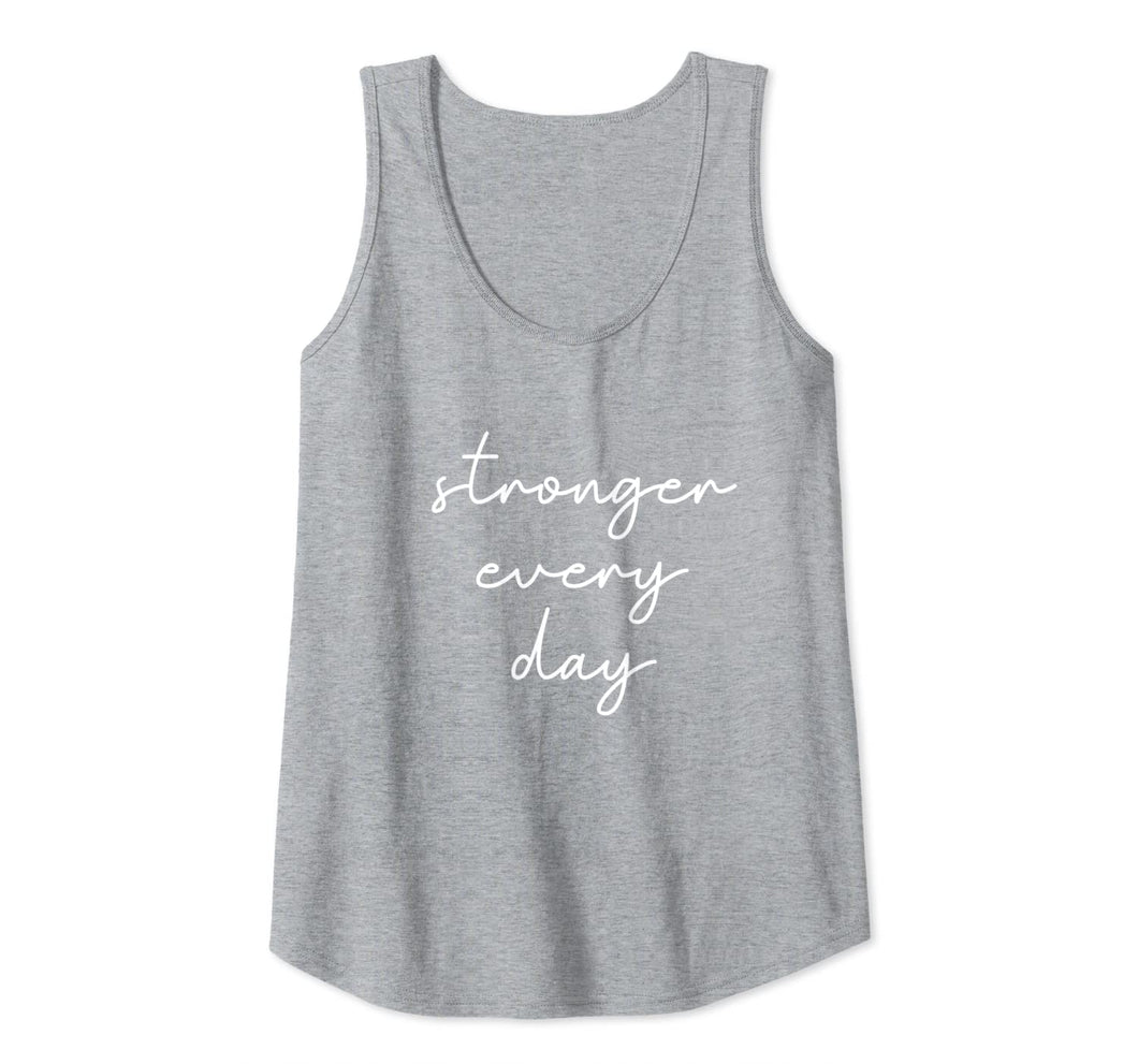 Stronger Every Day Womens Inspirational Workout Tank Top-4005681