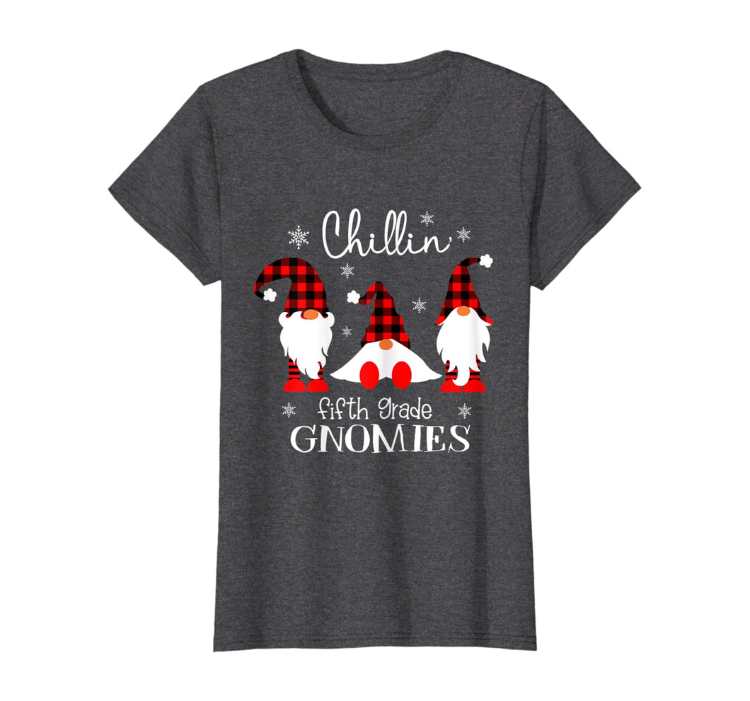 Womens Chillin' With My Fifth Grade Gnomies Teacher Christmas Gift T-Shirt