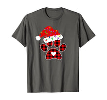 Load image into Gallery viewer, Buffalo Plaid Christmas Paw Dog with Santa hat &amp; Lights Gift T-Shirt
