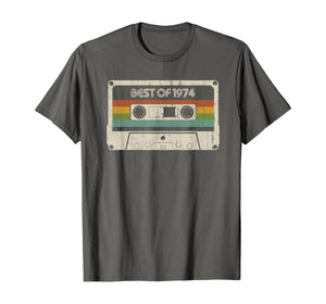 Vintage Best of 1974 45th Birthday Cassette T-Shirt