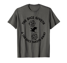 Load image into Gallery viewer, D20 Dice Giveth and Taketh Away Dragon RPG Retro Board Gamer T-Shirt-1278106
