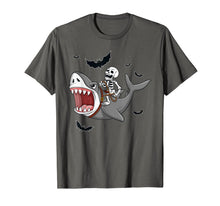 Load image into Gallery viewer, Skeleton Riding Shark Funny Halloween Boys Girls Kids T-Shirt
