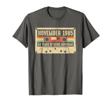 Load image into Gallery viewer, Vintage November 1985 34th birthday Gift Retro Cassette Tape T-Shirt
