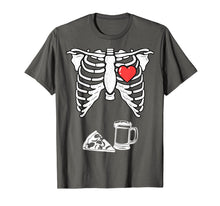 Load image into Gallery viewer, Skeleton Pregnancy Pizza Beer Shirt Xray Halloween Soon Dad
