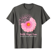 Load image into Gallery viewer, Faith Hope Love Breast Cancer Awareness Flower Pink T-Shirt

