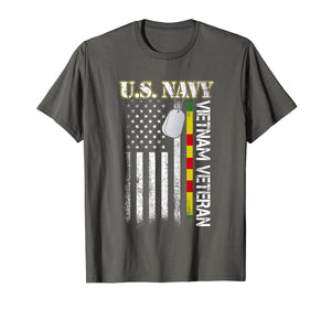 U.S. Navy Vietnam Veteran American Flag Gift T-Shirt