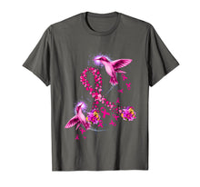 Load image into Gallery viewer, Hummingbird Flower Pink Ribbon Breast Cancer Awareness T-Shirt
