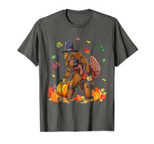 Load image into Gallery viewer, Bigfoot Carrying Turkey Fall Thanksgiving Sasquatch T-Shirt
