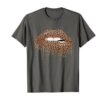 Load image into Gallery viewer, Womens Cool Lips Bite Kiss Me Leopard Print Cheetah T-Shirt-155736
