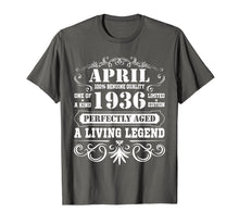 Load image into Gallery viewer, April 1936 Retro T-Shirt Vintage 83rd Birthday Decorations

