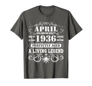 April 1936 Retro T-Shirt Vintage 83rd Birthday Decorations