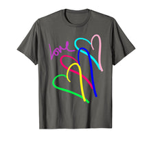 Load image into Gallery viewer, Love Neon Hearts Rainbow Connection Valentine Girls T Shirt
