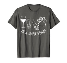 Load image into Gallery viewer, I&#39;m A Simple Woman Funny Wine Flip Flops Dog Paw Gift T-Shirt
