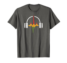 Load image into Gallery viewer, Distressed Headphones And Rasta Music Wave T-shirt
