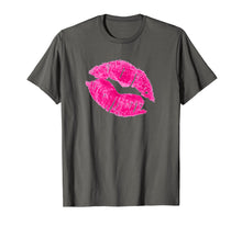 Load image into Gallery viewer, Neon Pink 80's Retro Throwback Lips Kiss T Shirt
