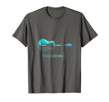 Load image into Gallery viewer, Peace Love Music Guitar Lake Shadow Hippie T-Shirt

