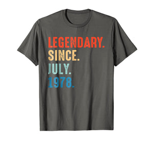 July 1978 Retro Vintage 40th Birthday T Shirt Decorations