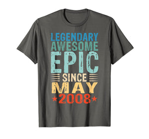 Legendary Awesome Epic Since May 2008 11th Birthday Gift Tee