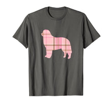 Load image into Gallery viewer, Bernese Mountain Dog Pink Plaid Dog Silhouette T-Shirt v2
