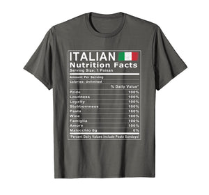 Italian Nutrition Facts T Shirt