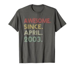 Awesome Since April 2003 Vintage T-Shirt 16th Birthday Gift