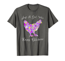 Load image into Gallery viewer, Just A Girl Who Loves Chickens Shirt - Cute Floral Gift Tees
