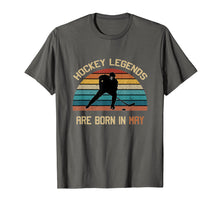 Load image into Gallery viewer, Hockey Legends are born in May vintage Ice Hockey T-shirt
