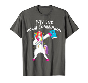My 1st Holy Communion Unicorn Dabbing Tshirt Gift Boy Girl