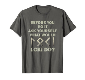 Funny Norse Vikings Shirt Loki God Runes Mythology TShirt
