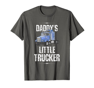 Kids Semi Truck Boys Gift Daddy's Little Trucker T-Shirt