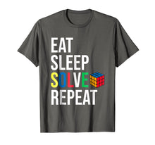 Load image into Gallery viewer, Eat Sleep Solve Repeat Rubik Cube T-shirt Humor Parody Funny
